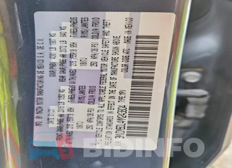 3MVDMBDL4MM243804 Photo# 14