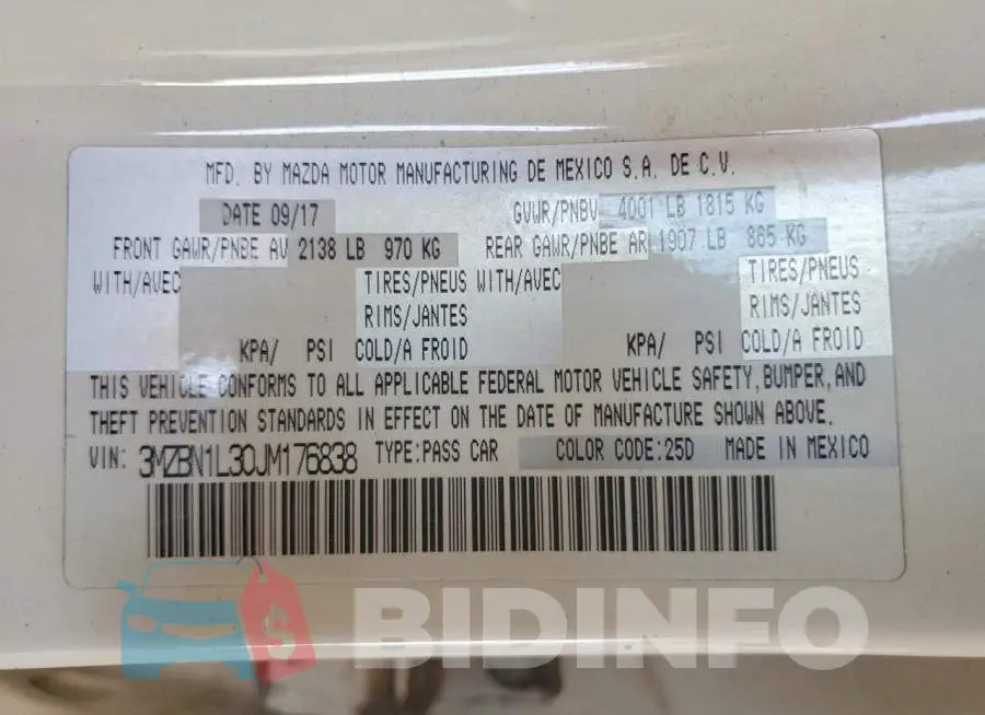 3MZBN1L30JM176838 Photo# 12