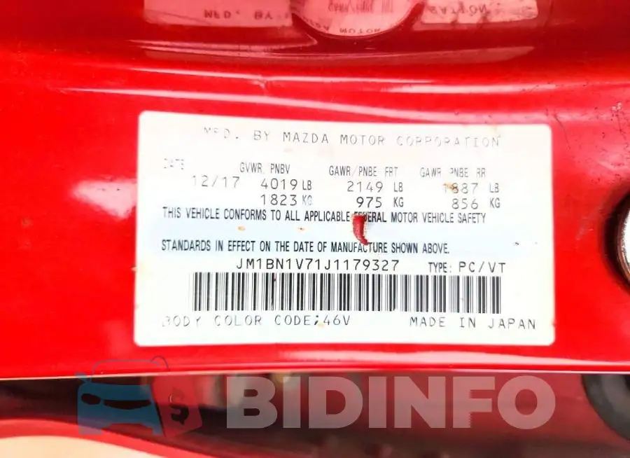 JM1BN1V71J1179327 Photo# 12