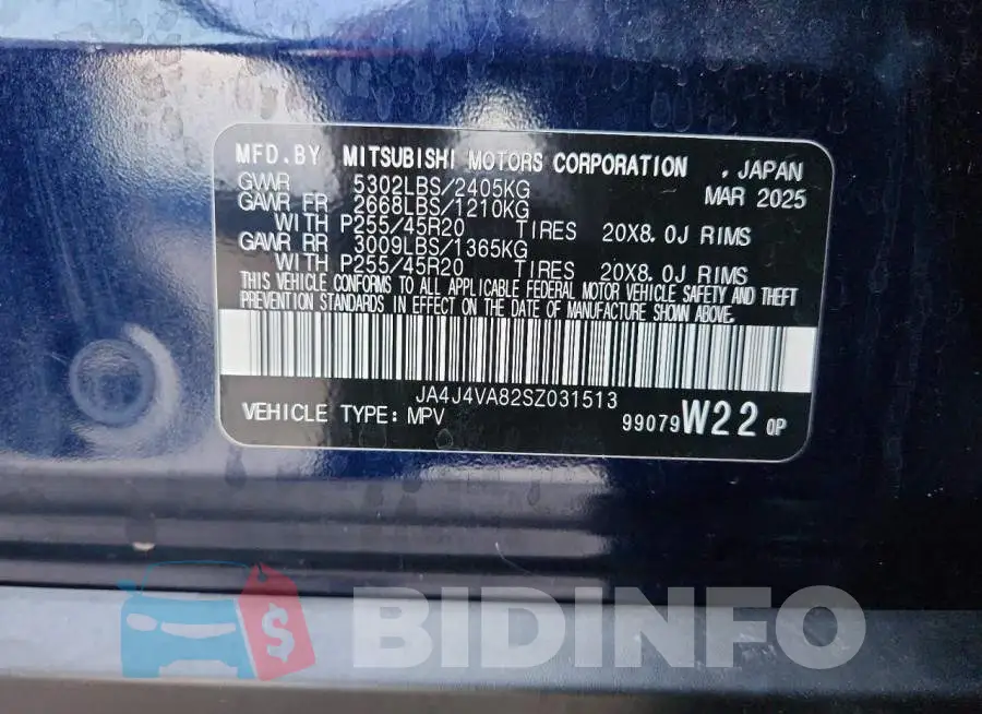 JA4J4VA82SZ031513 Photo# 13