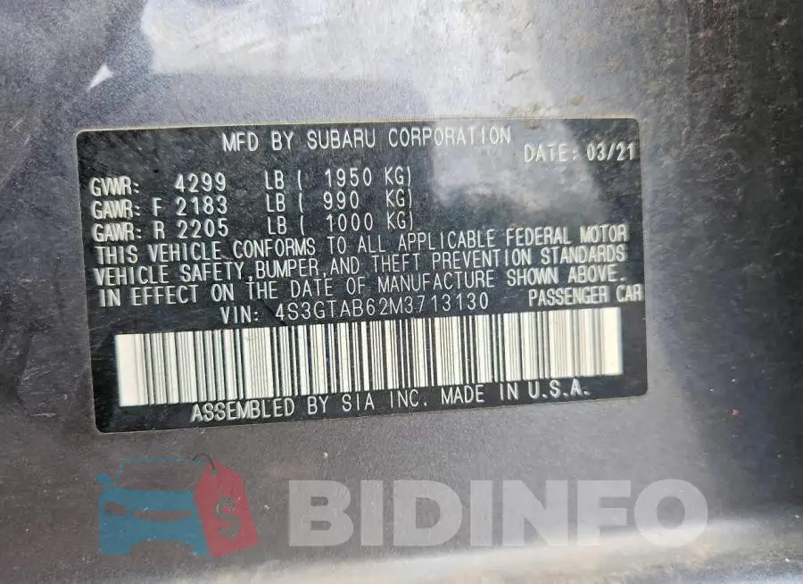 4S3GTAB62M3713130 Photo# 12