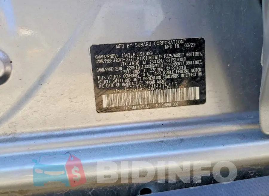 JF2GTAPC6M8375413 Photo# 13