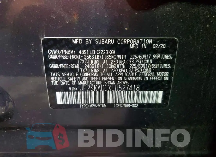 JF2SKADCXLH527418 Photo# 13