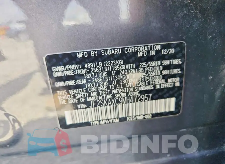 JF2SKAXC9MH472957 Photo# 13