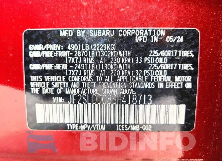 JF2SLDDC8SH418713 Photo# 13