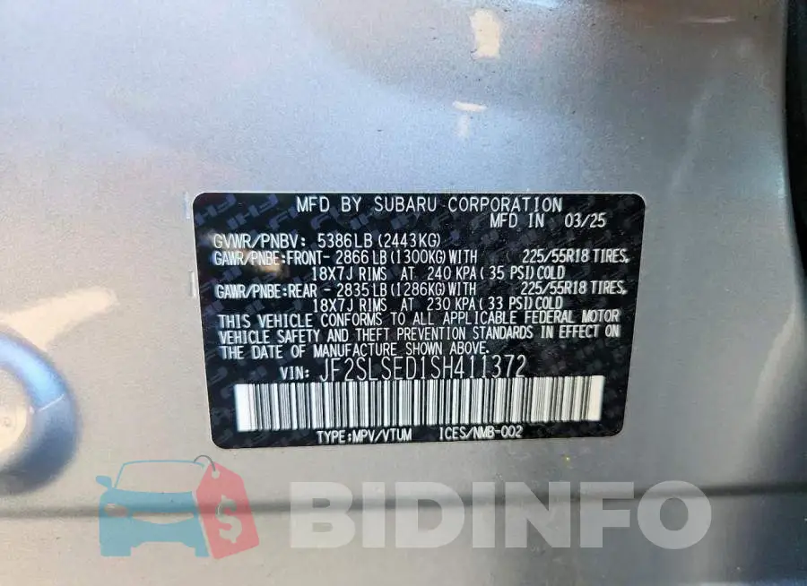 JF2SLSED1SH411372 Photo# 13