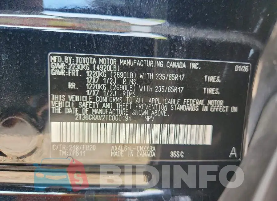 2T36CRAV2TC000194 Photo# 13