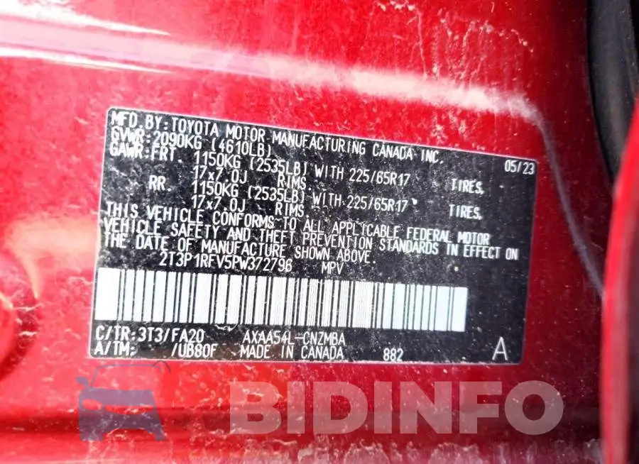 2T3P1RFV5PW372796 Photo# 13