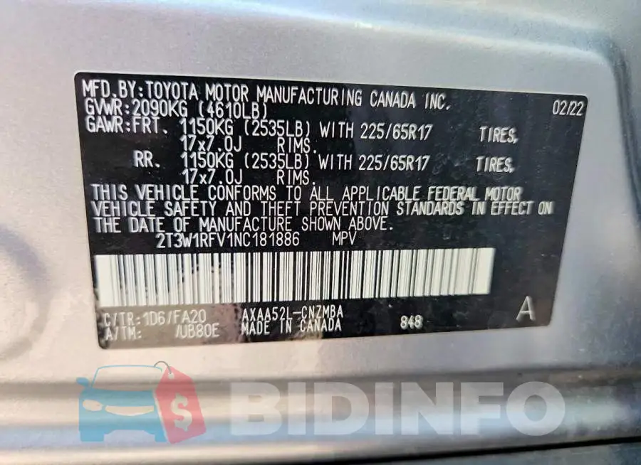 2T3W1RFV1NC181886 Photo# 13