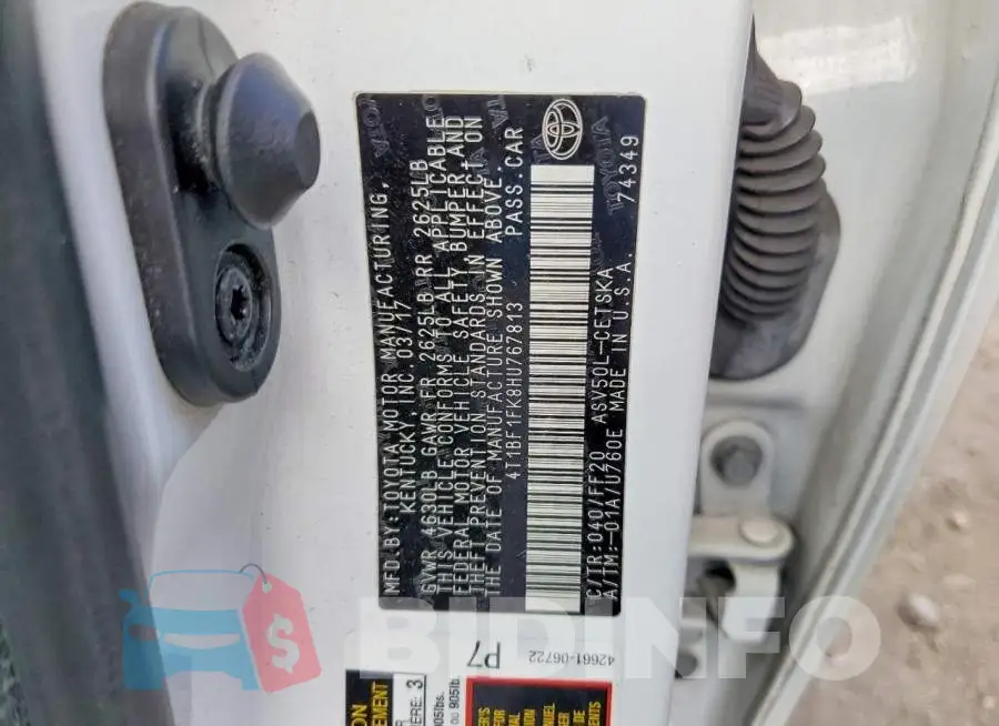4T1BF1FK8HU767813 Photo# 12