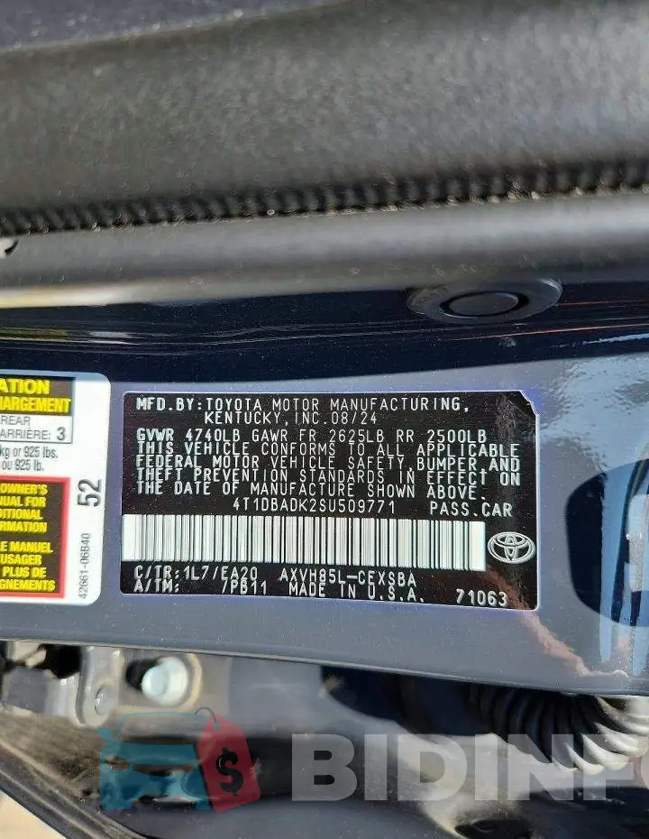 4T1DBADK2SU509771 Photo# 12