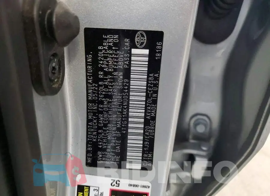 4T1G11AK4NU054429 Photo# 12