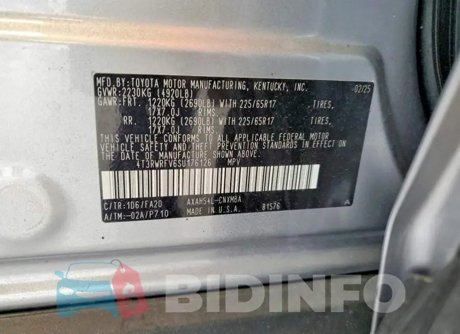 4T3RWRFV6SU176126 Photo# 13