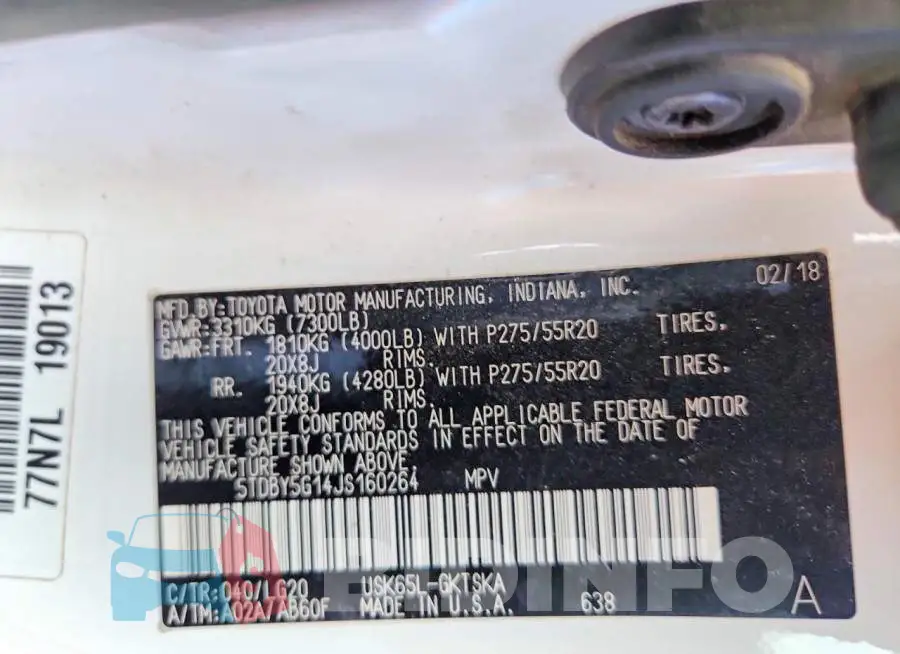 5TDBY5G14JS160264 Photo# 13