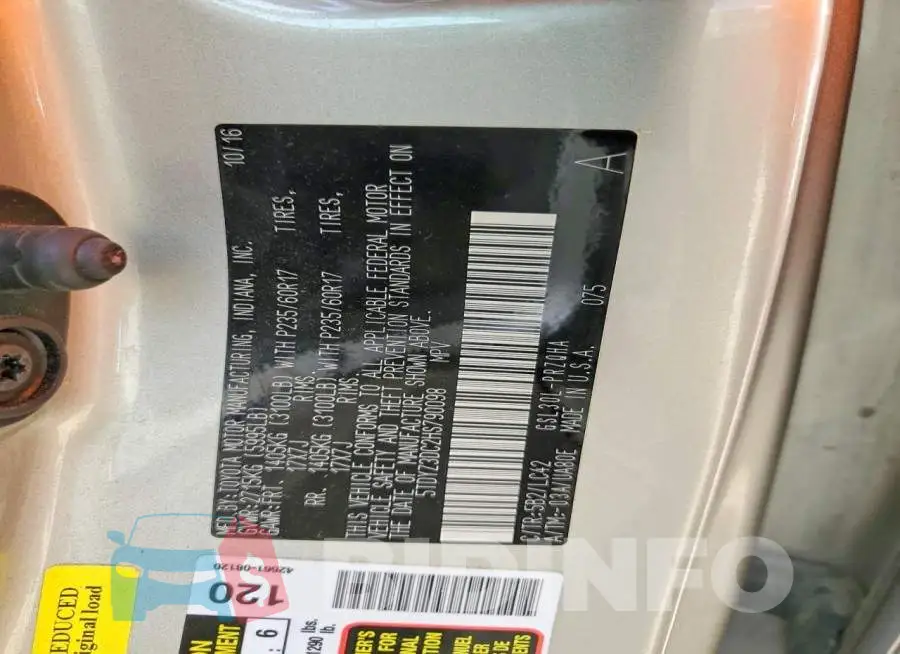 5TDYZ3DC2HS790098 Photo# 14