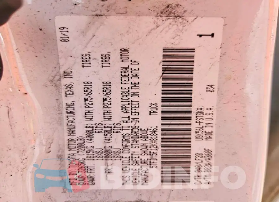 5TFDY5F12KX818461 Photo# 12