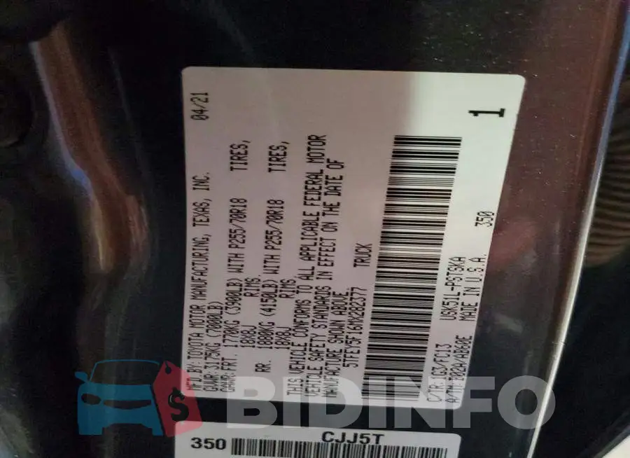 5TFEY5F16MX282377 Photo# 12