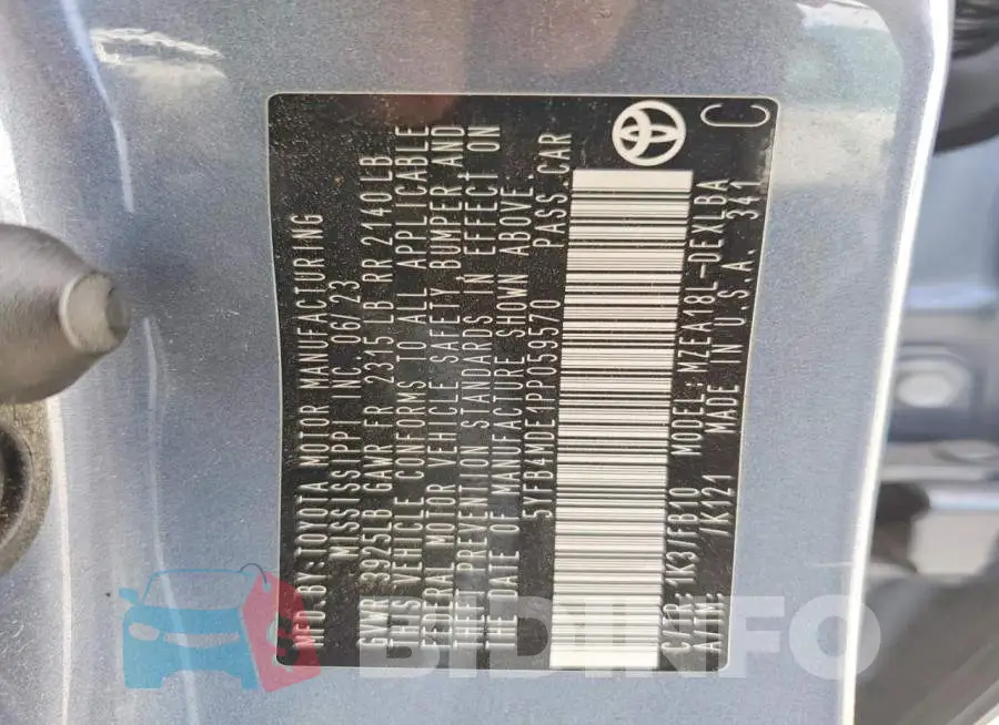 5YFB4MDE1PP059570 Photo# 12