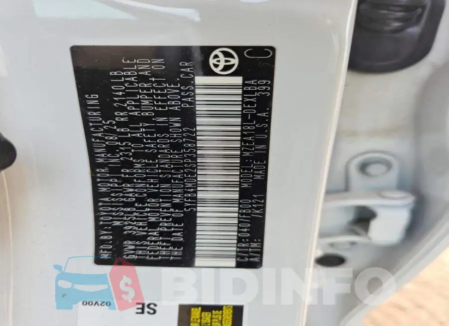 5YFB4MDE2SP358722 Photo# 13