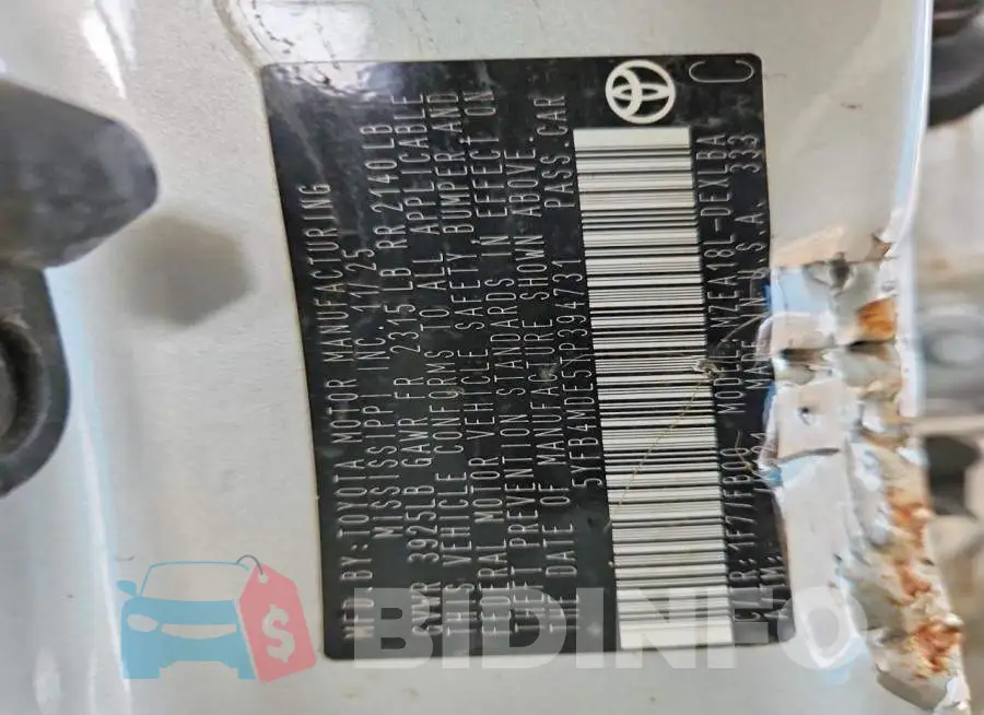 5YFB4MDE5TP394731 Photo# 12