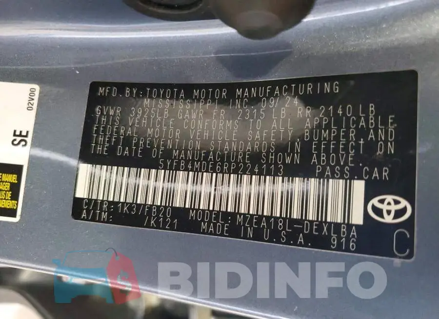 5YFB4MDE6RP224113 Photo# 12