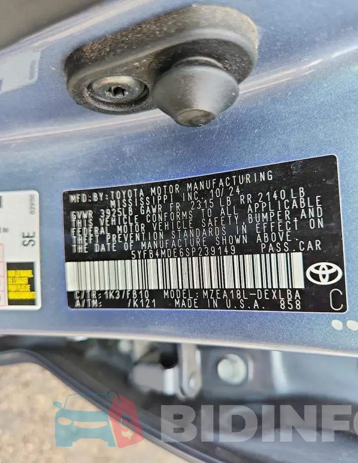 5YFB4MDE6SP239149 Photo# 12
