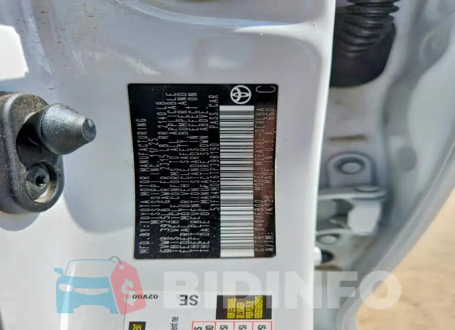 5YFB4MDE6TP398190 Photo# 12