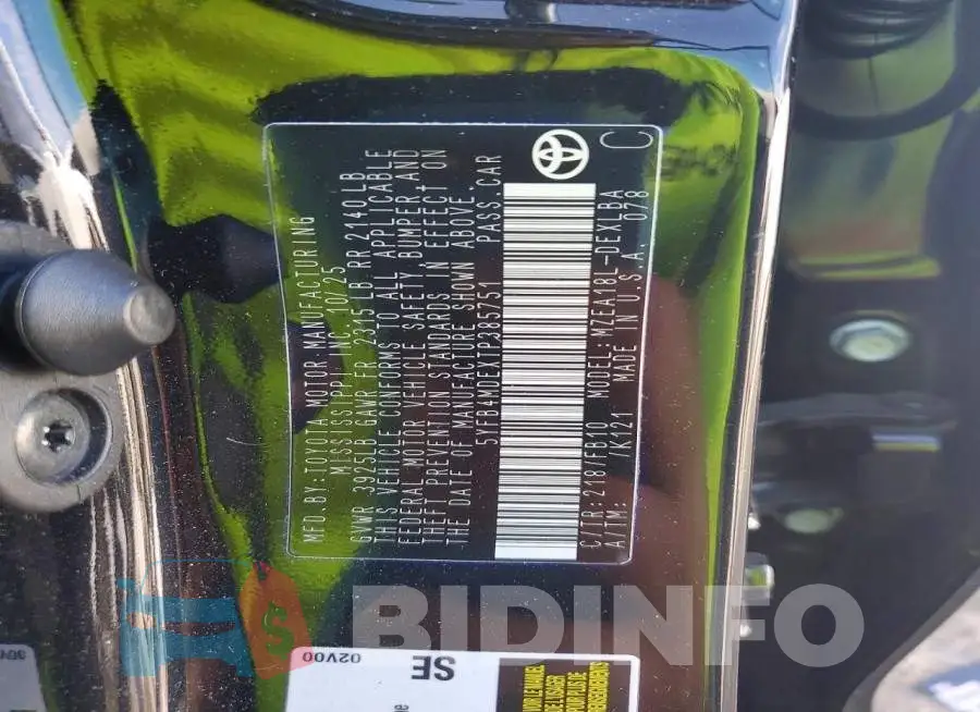 5YFB4MDEXTP385751 Photo# 12