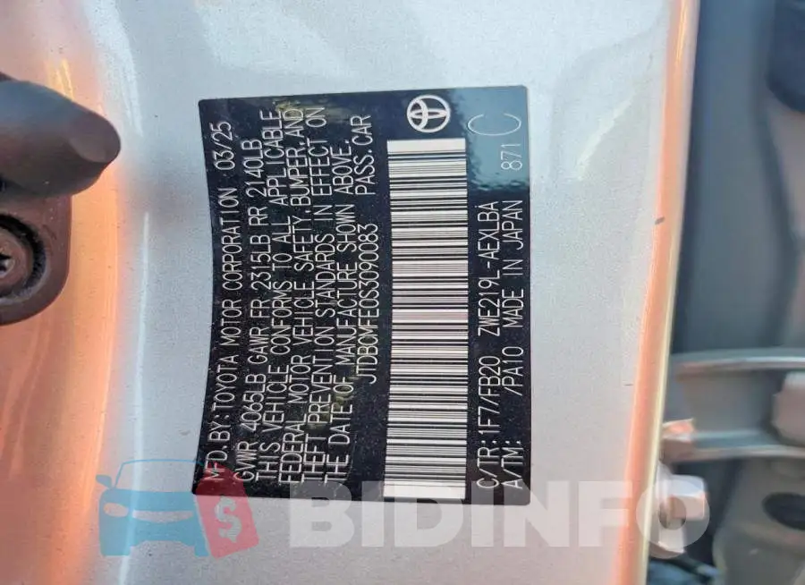 JTDBCMFE0S3090083 Photo# 12