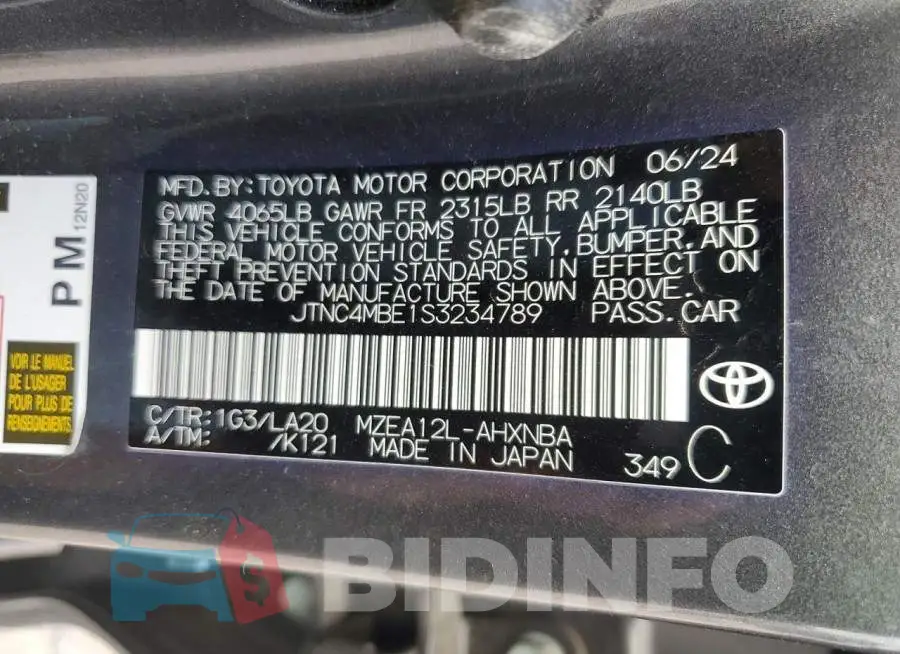 JTNC4MBE1S3234789 Photo# 12
