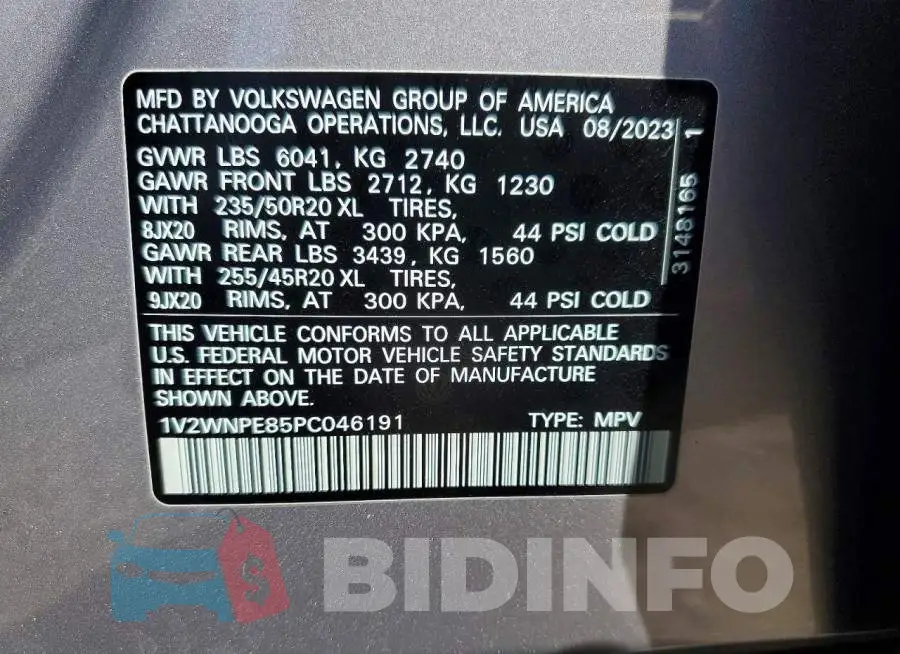 1V2WNPE85PC046191 Photo# 14