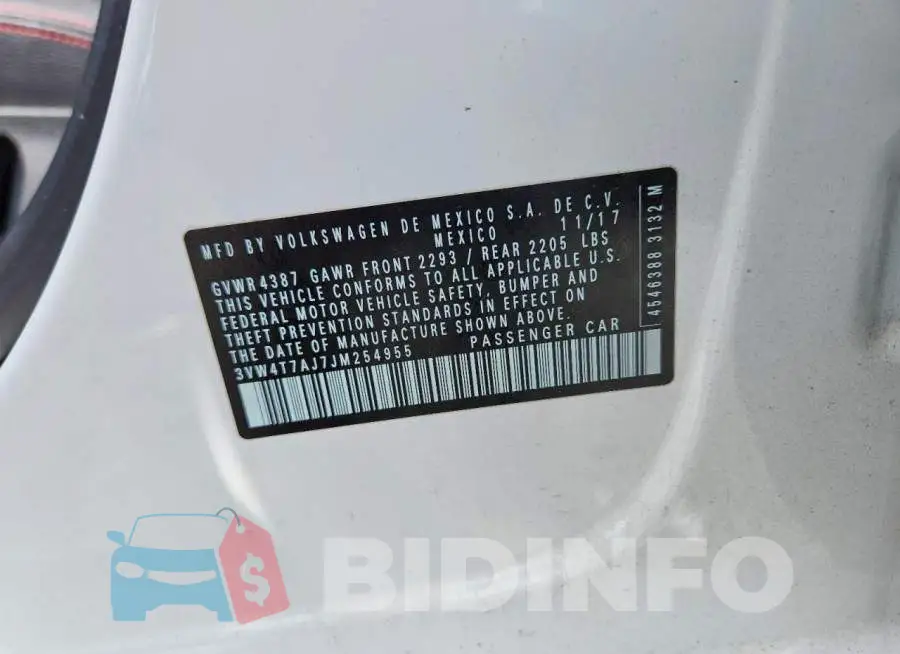 3VW4T7AJ7JM254955 Photo# 12