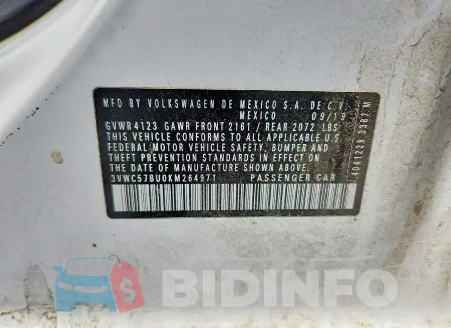 3VWC57BU0KM264971 Photo# 12