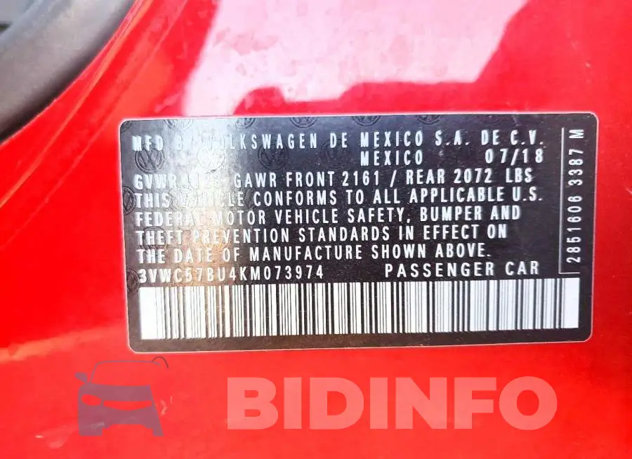 3VWC57BU4KM073974 Photo# 12