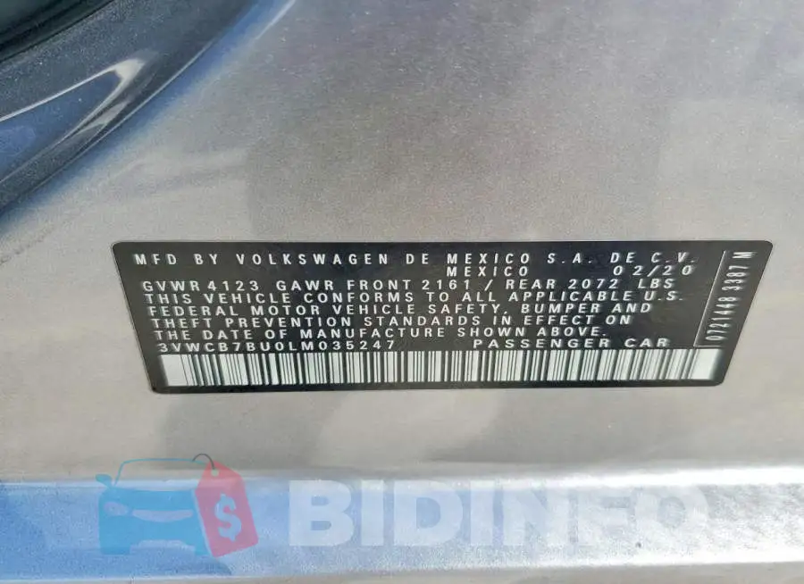 3VWCB7BU0LM035247 Photo# 12