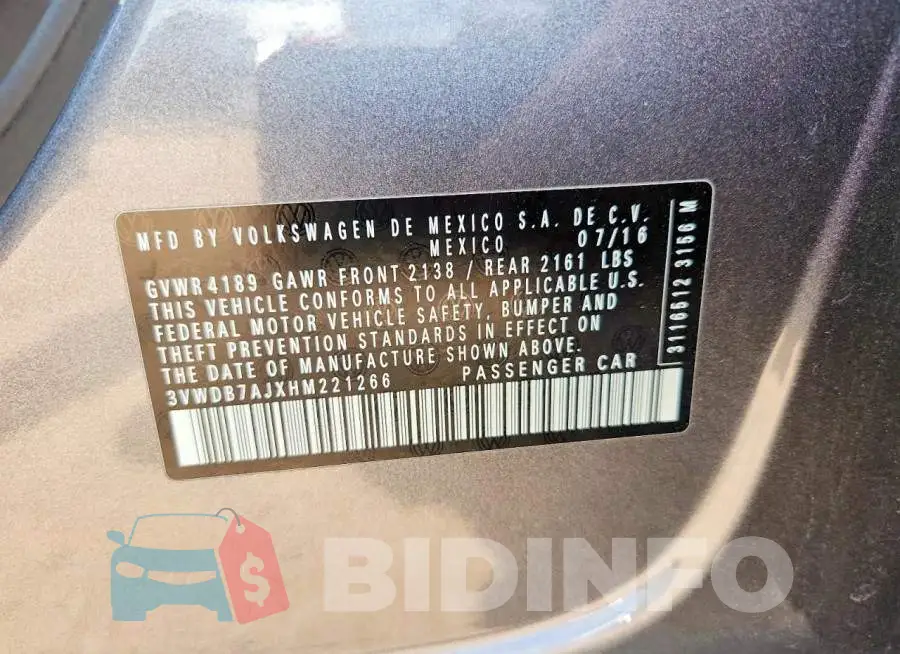 3VWDB7AJXHM221266 Photo# 12