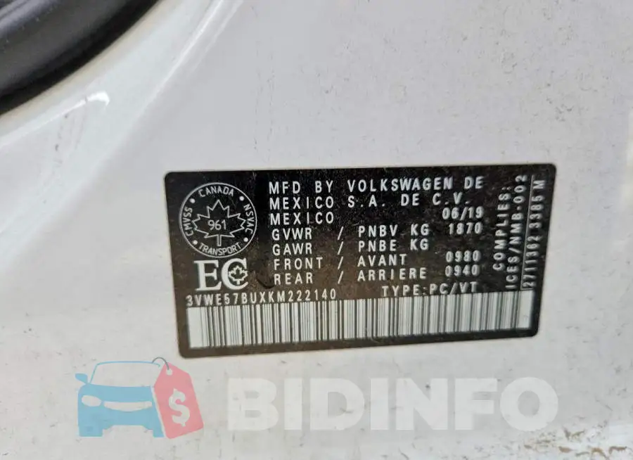 3VWE57BUXKM222140 Photo# 12