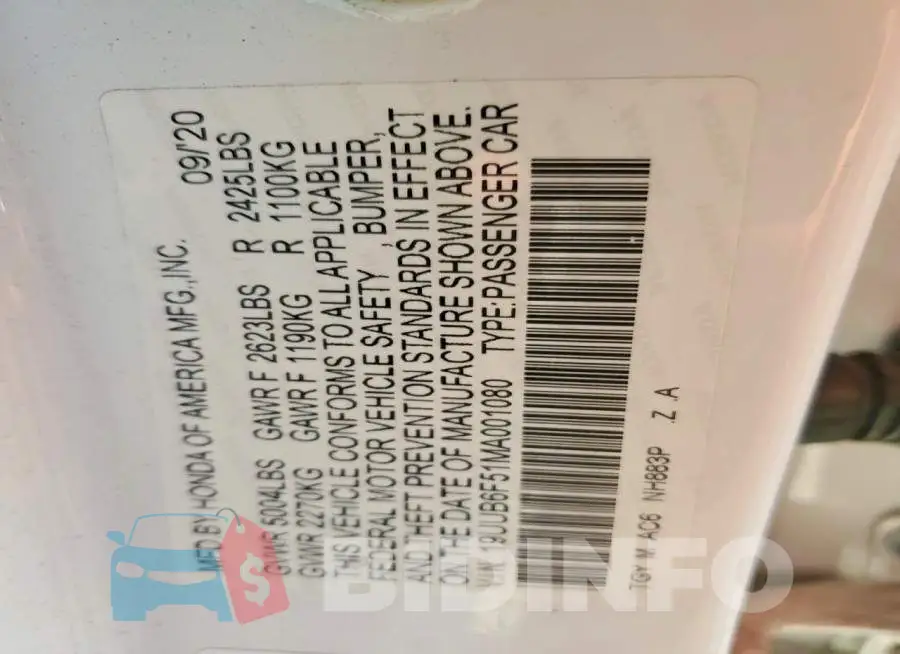 19UUB6F51MA001080 Photo# 12
