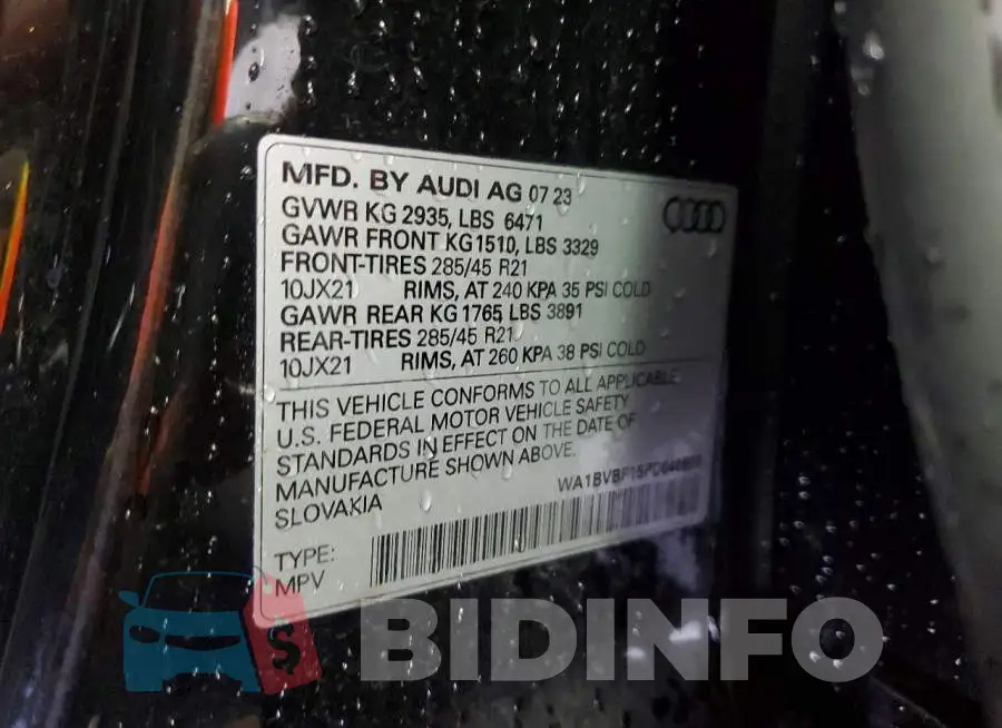 WA1BVBF15PD040870 Photo# 12