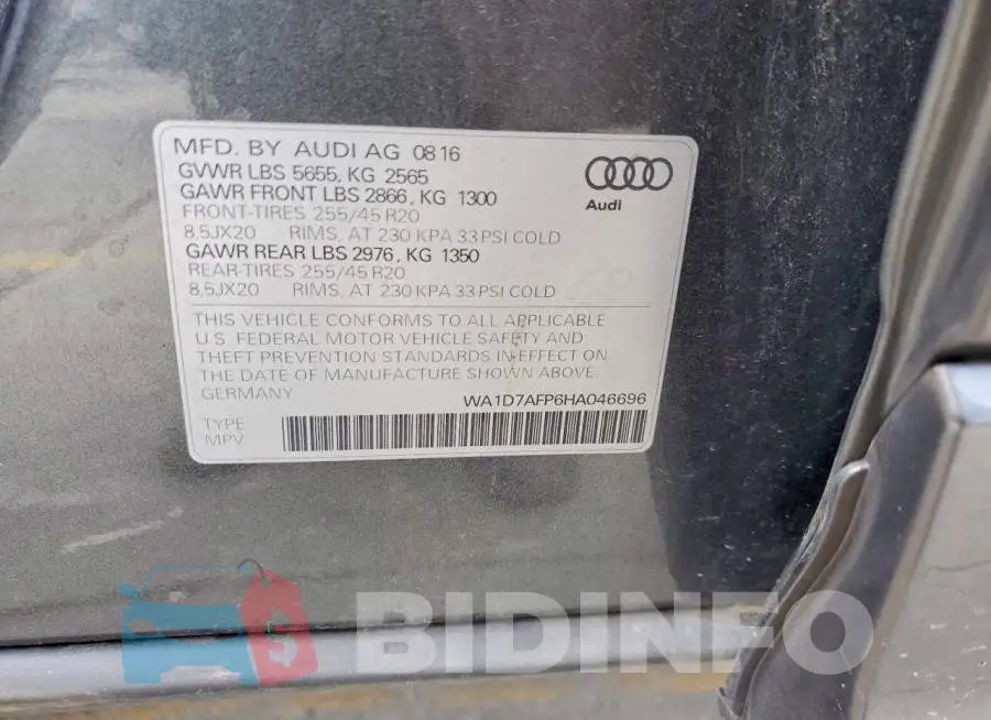 WA1D7AFP6HA046696 Photo# 13