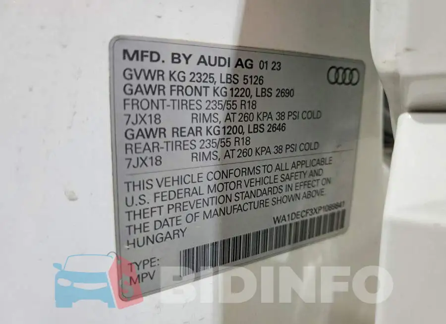 WA1DECF3XP1089841 Photo# 14