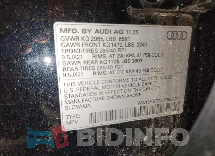 WA1LVBF7XTD006734 Photo# 13