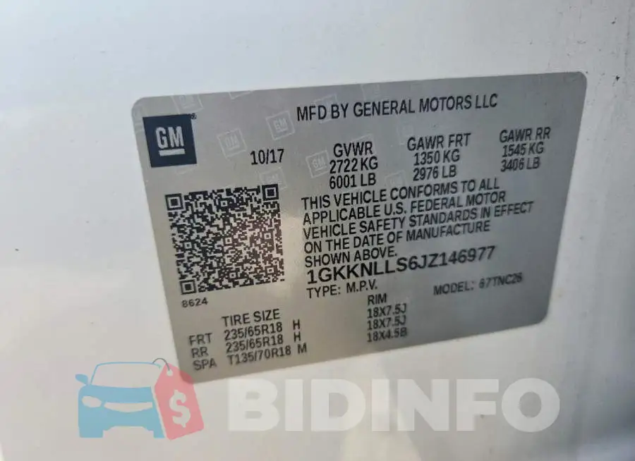 1GKKNLLS6JZ146977 Photo# 14
