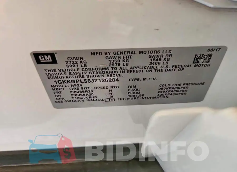 1GKKNPLS8JZ126284 Photo# 14