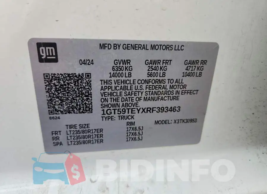 1GT59TEYXRF393463 Photo# 12