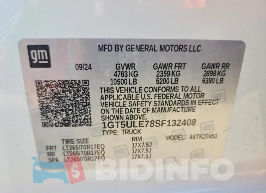 1GT5ULE78SF132408 Photo# 12