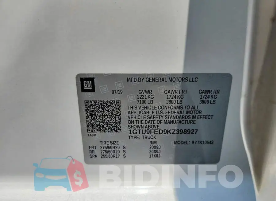 1GTU9FED9KZ398927 Photo# 12