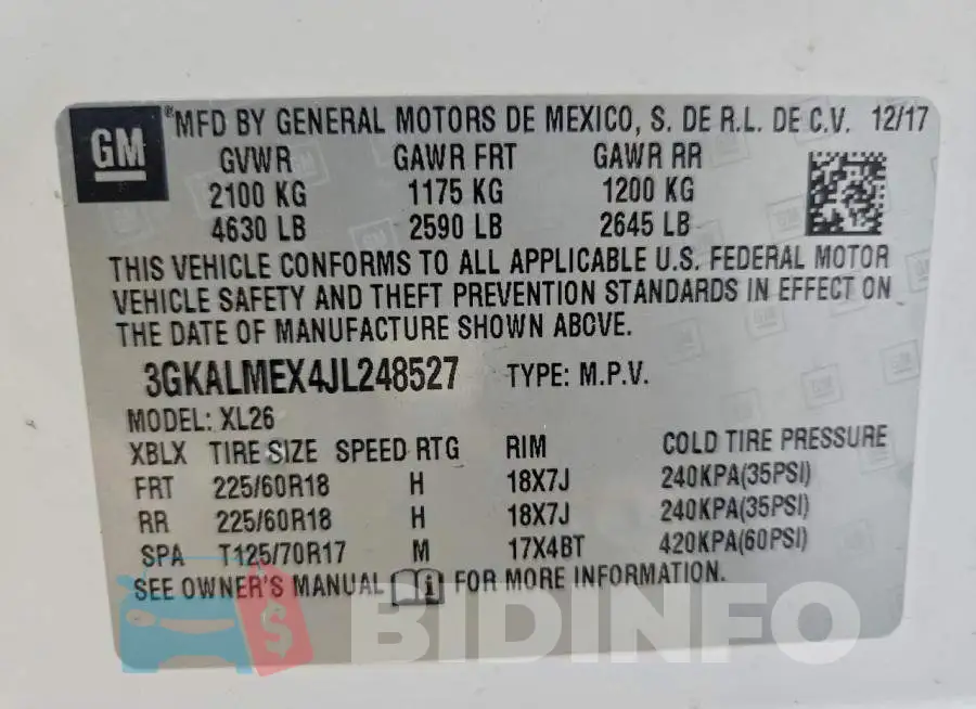 3GKALMEX4JL248527 Photo# 13