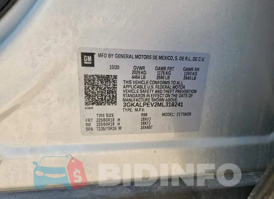 3GKALPEV2ML318241 Photo# 13