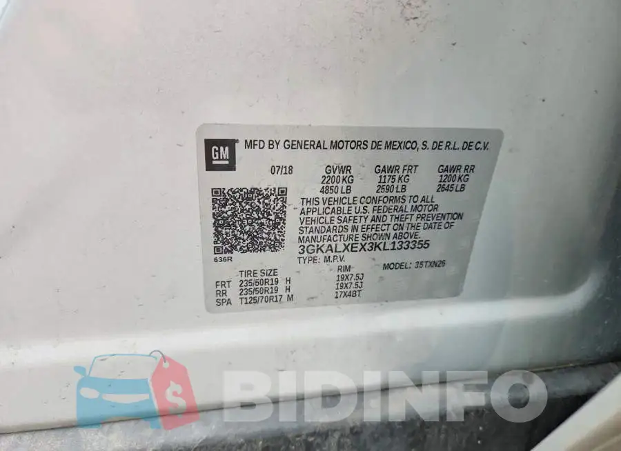 3GKALXEX3KL133355 Photo# 13